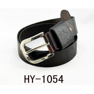 men's embossed leather belt